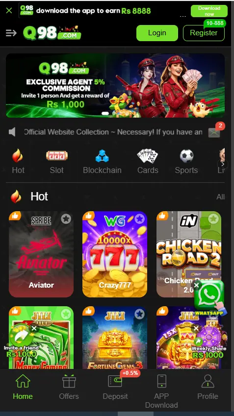 Q 98 Game App