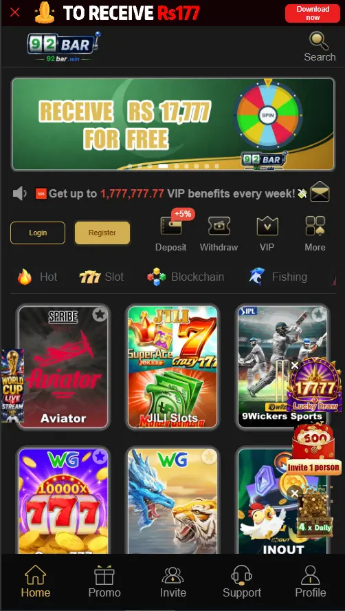 92Bar Game App
